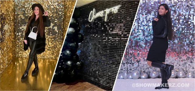 Sequins Shimmer Photo Booth Backdrop Sequins shimmer wall photo booth for corporate events
