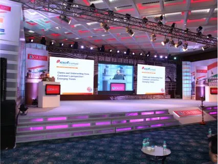 Stage setup and technical infrastructure for corporate dealers meet