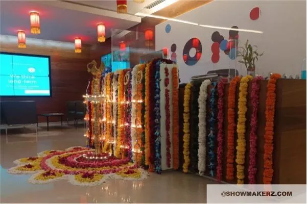 Corporate office decoration for Diwali festival in Noida