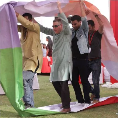 Corporate employee engagement programs and outdoor team building activations engineered by Showmakerz in Delhi NCR