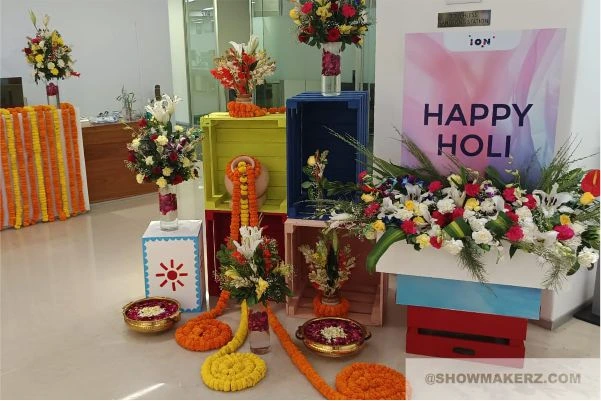 Corporate office Holi celebration decoration in Delhi NCR