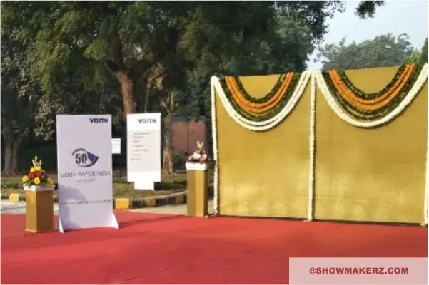 Factory launch and inauguration ceremony decoration setup