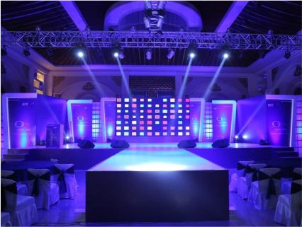 Premium stage set-up and technical in-house audio visual production for corporate events in Gurgaon