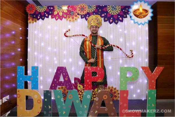 Custom festive Diwali photo booth props and interactive backdrops in Delhi NCR