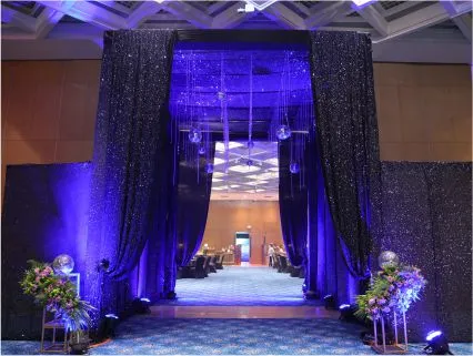 Winter wonderland theme party set up for a lounge decoration